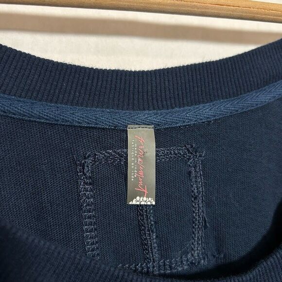 Free People FP Movement Spring Forward Tunic Sweater Dress XL Blue Embroidered - Picture 8 of 9